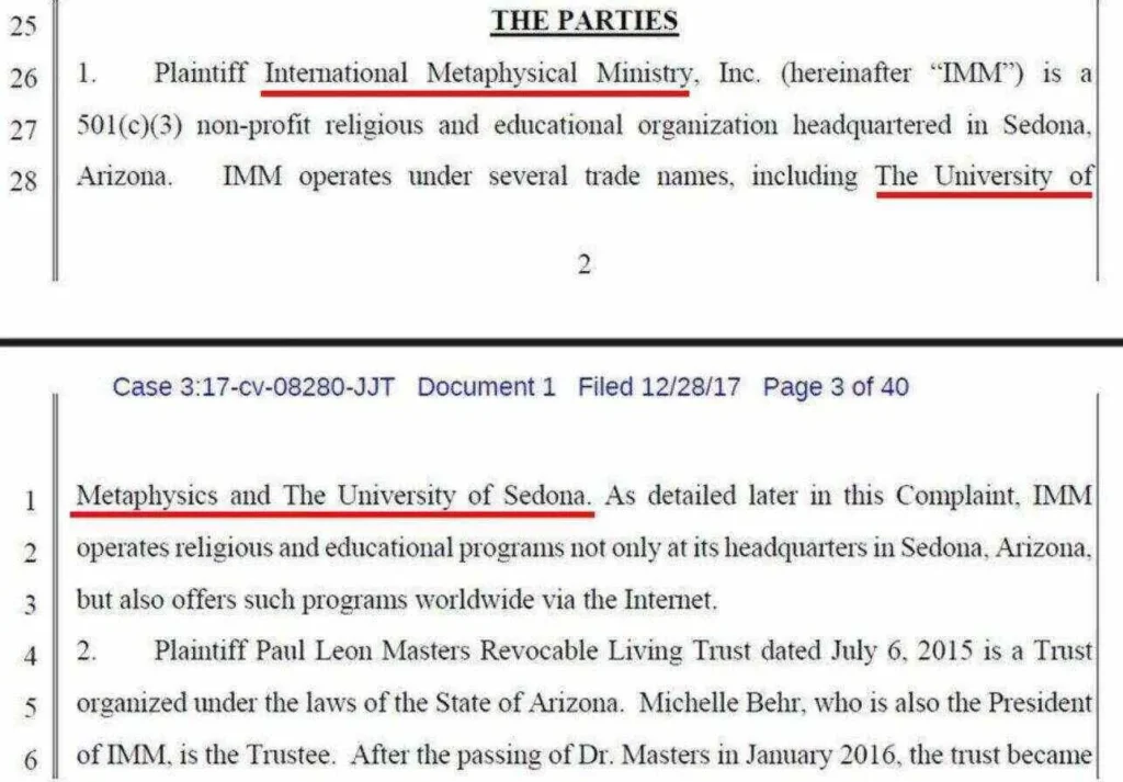university of metaphysical sciences lawsuit